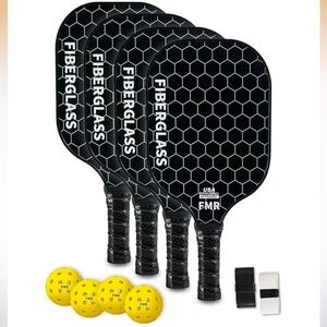 Pickleball Paddles Set of 2 with 4 Balls - USAPA Approved 024
